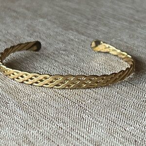 14k gold filled braided cuff bracelet